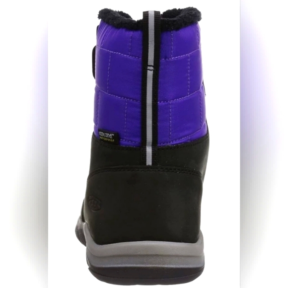 🖤💜 KEEN Unisex Greta mid-height Waterproof Snow Boots Youth Black/Purple 💜🖤 - Picture 4 of 6
